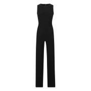 Norma Kamali Ärmelös jumpsuit med rynkad midja Black, Dam