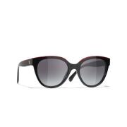 Chanel Gradient Grey Polarized Solglasögon - Ikonisk Stil Black, Unise...