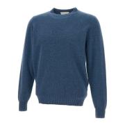 Filippo De Laurentiis Herr Ull Kashmir Crew Neck Sweater Blue, Herr