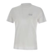 Emporio Armani EA7 Vit Bomull T-shirt med Logotyp White, Herr