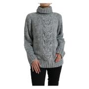 Dolce & Gabbana Lyxig Grå Cashmere Turtleneck Tröja Gray, Dam