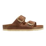 Birkenstock Brun Läder Slide Sandaler Buckley Brown, Dam