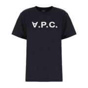 A.p.c. Avslappnad bomullst-shirt för män Blue, Dam