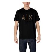 Armani Exchange T-shirt i bomull med kort ärm Black, Herr