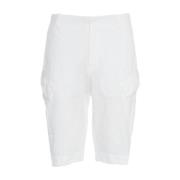 Transit Stiliga vita linne cargoshorts White, Herr