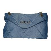 Gaëlle Paris Denim Axelväska med Metalllogo Blue, Dam