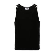 Jean Paul Gaultier Räfflad tanktop med spännen Black, Dam