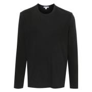 James Perse Pima Cotton Long Sleeve Crew T-Shirt Gray, Herr