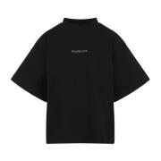 Balenciaga Svart Cropped T-shirt Black, Dam