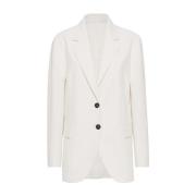 Brunello Cucinelli Stiliga Jackor Kollektion White, Dam