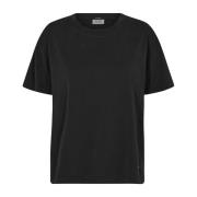 MOS Mosh Svart Basic Tee Top Black, Dam