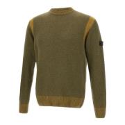 Peuterey Grön Ullblandning Crew Neck Tröja Green, Herr