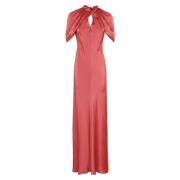 Alberta Ferretti Satin Klänning Pink, Dam