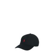 Ralph Lauren Svart Bomull Baseball Hat med Pony Black, Herr