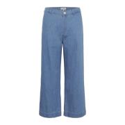 Part Two Blå Denim Straight-Leg Byxor Blue, Dam