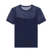 Givenchy Polka Dot Tulle Tee Blue, Dam