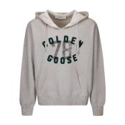 Golden Goose Vintage bomullshoodie med broderi Gray, Herr