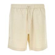 Amiri Satin Bermuda Shorts i Sand Beige, Herr