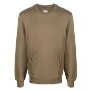 C.p. Company Butternut Fleece Kangaroo Sweater Brown, Herr