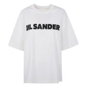 Jil Sander Avslappnad Bomull T-shirt White, Dam