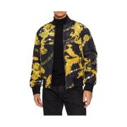 Versace Jeans Couture Omvändbar Bomberjacka med Tryck Black, Herr