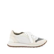 Brunello Cucinelli Stiliga Toe Runner Sneakers White, Dam