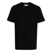 Jil Sander Avslappnad Bomull T-shirt Black, Herr