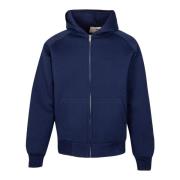 Autry Blå Neopren Hoodie med Logotyptryck Blue, Herr