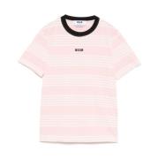 Msgm Rosa Crew Neck T-shirts och Polos Pink, Dam