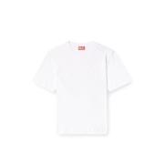 Diesel Logo Print Rund Hals Bomull T-shirt White, Herr