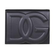 Dolce & Gabbana Svart läder crossbody-väska med DG-logotyp Black, Dam