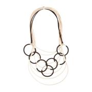 Liviana Conti Cirkel Element Långt Halsband Black, Dam