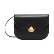 Furla Svart läder axelväska med Boule stängning Black, Dam