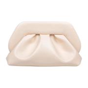 THEMOIRè Vegan Tyg Clutch Väska Skalkolor Beige, Dam