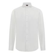 Boggi Milano Slim Fit Stretch Bomull och Nylon Skjorta White, Herr