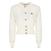 Vivienne Westwood Vit Bomull Kashmir Cardigan Tröja White, Dam