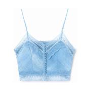 Ermanno Scervino Stilren Top med Unik Design Blue, Dam