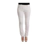 Ermanno Scervino Vit bomull slim fit byxor White, Dam