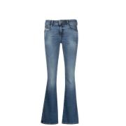 Diesel Flared Denim Jeans för Kvinnor Blue, Dam