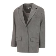 Remain Birger Christensen Herringbone Blazer Grårandig Jacka Gray, Dam