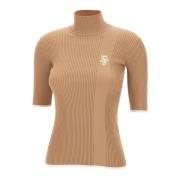 Elisabetta Franchi Daglig Kvinnors Turtleneck Sweater Beige Beige, Dam