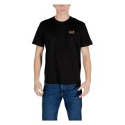 Emporio Armani EA7 Kortärmad bomullst-shirt vår/sommar Black, Herr