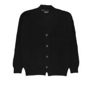 Disclaimer Svart Logo V-ringad Cardigan Tröja Black, Herr