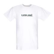 Usual Vit Crew Neck T-shirt Bomull Print White, Herr