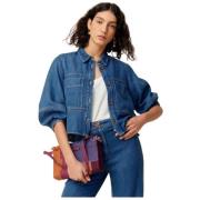 Sessun Kort Lyocell Workwear Skjortklänning Blue, Dam