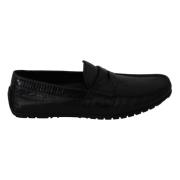 Dolce & Gabbana Exklusiva Loafers i Svart Ödleläder Black, Herr