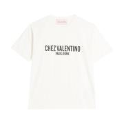 Valentino Logo Print Crew Neck T-shirt Beige, Herr