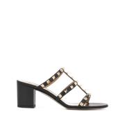 Valentino Garavani Svarta Rockstud Bur Sandaler Black, Dam