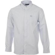 Fred Perry Klassisk Oxford Skjorta Blå Vit White, Herr