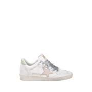 Golden Goose Vit Läderstjärna Mocka Häl Sneakers White, Dam